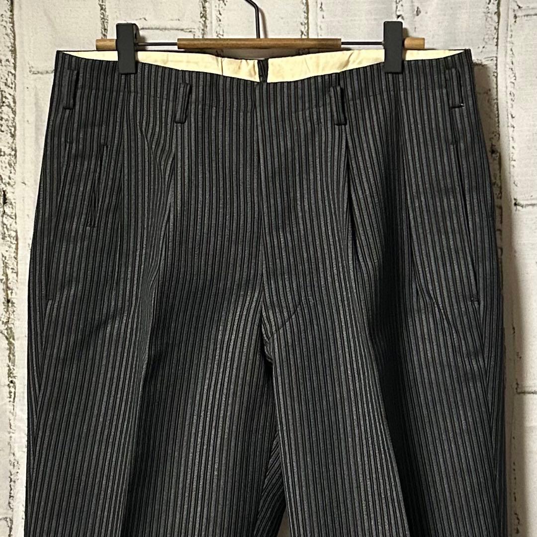 50's ヴィンテージ ストライプ スラックス パンツ チャコール 菅田将暉 L