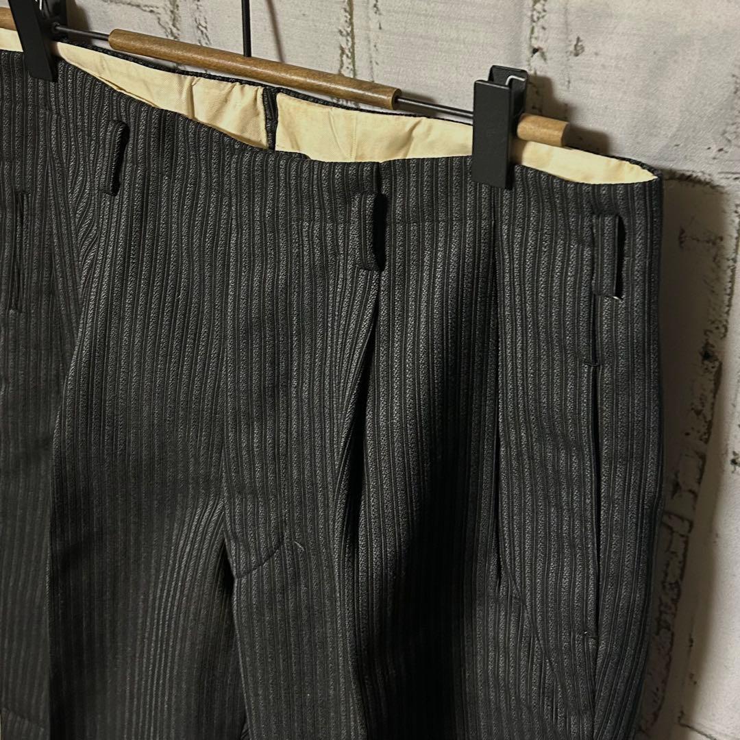 50's ヴィンテージ ストライプ スラックス パンツ チャコール 菅田将暉 L