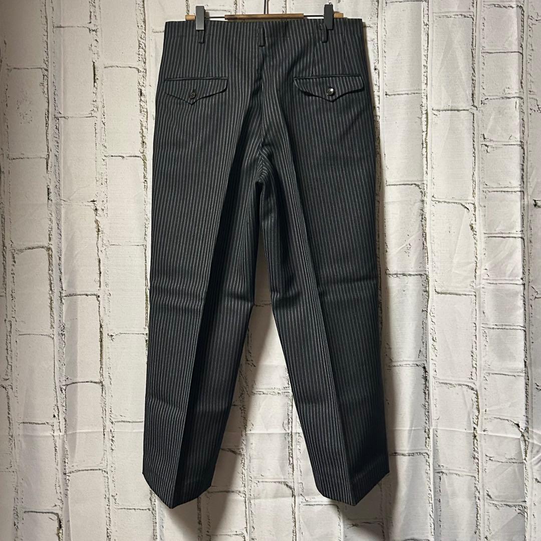 50's ヴィンテージ ストライプ スラックス パンツ チャコール 菅田将暉 L
