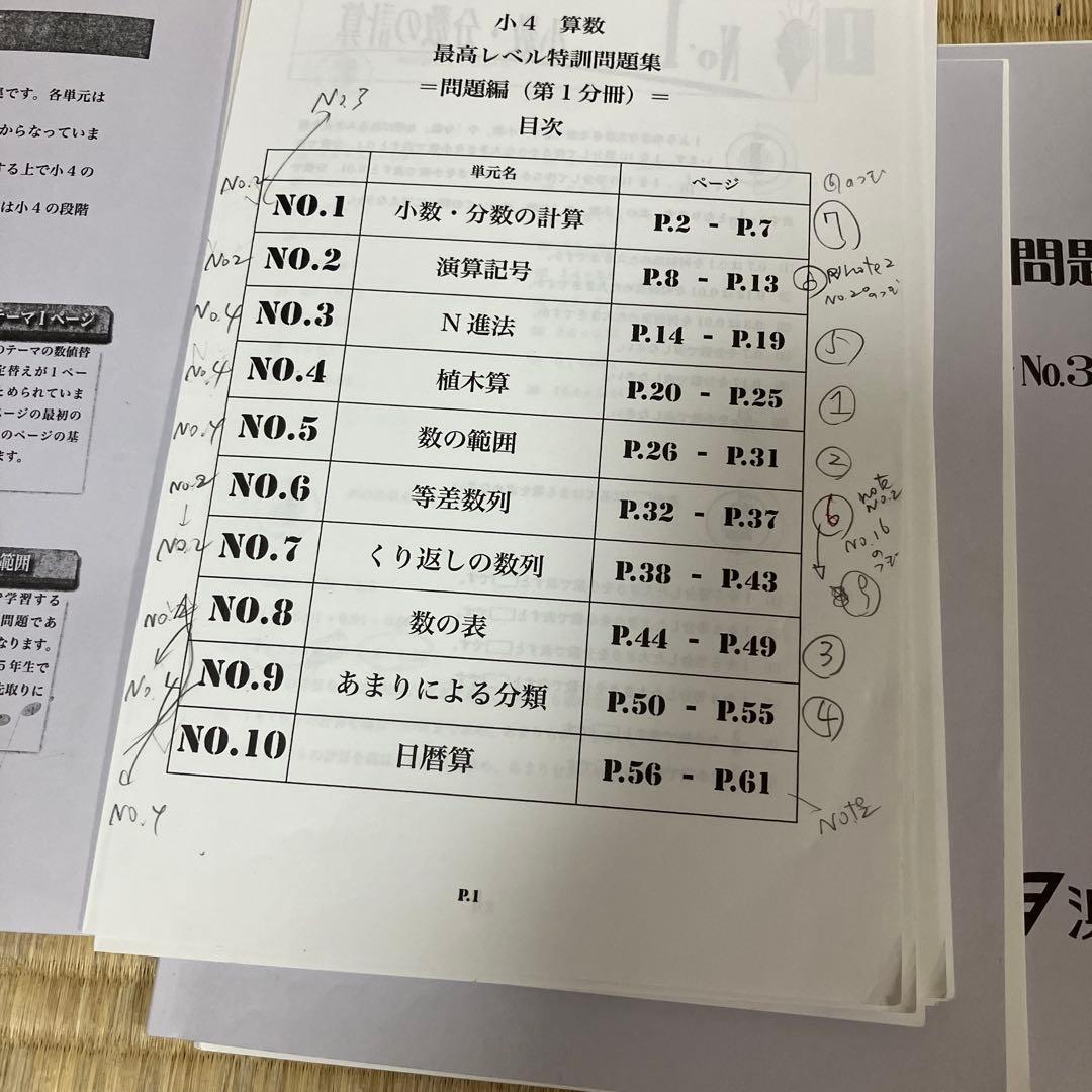 浜学園 小4 算数 最高レベル特訓問題集 全4分冊セット