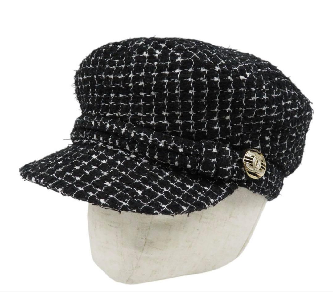 CHANEL シャネル　ツイードキャスケット　レア　Ｌサイズ