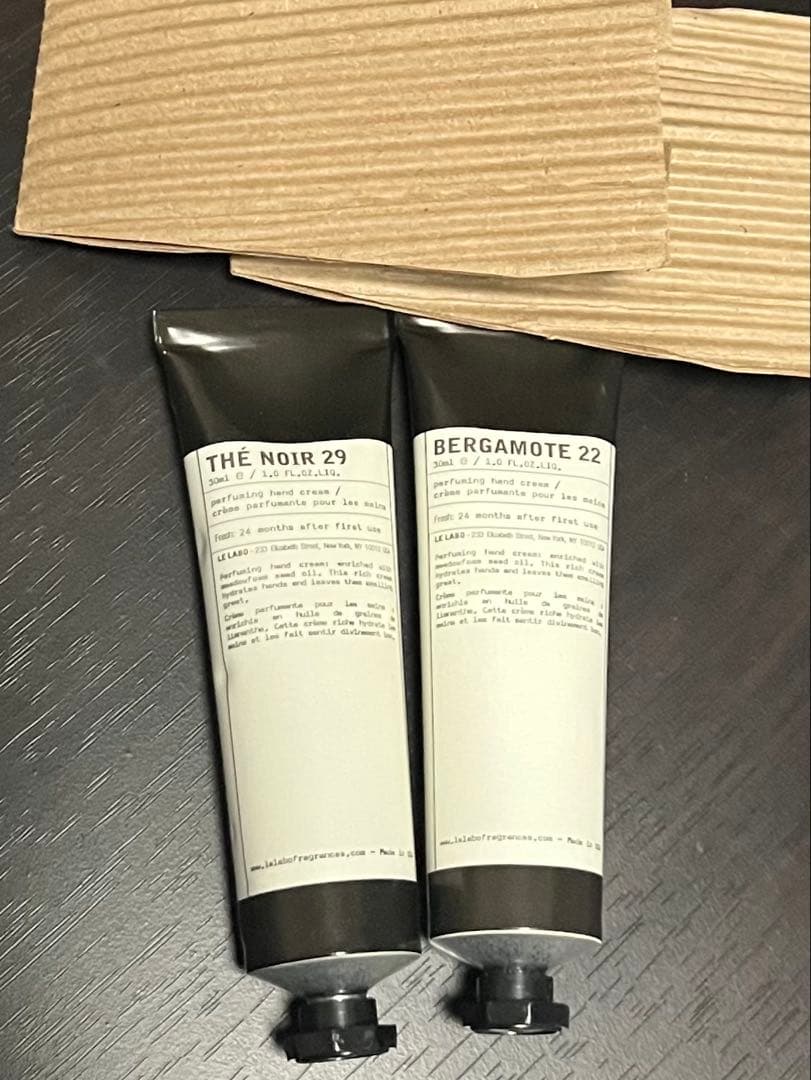 THÉ NOIR 29 & BERGAMOTE 22 ハンドクリーム　2本セット