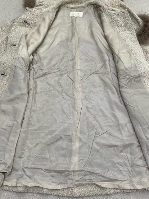 (K11156) Rossa アルパカ入りウールフォックスファー付きロングコート