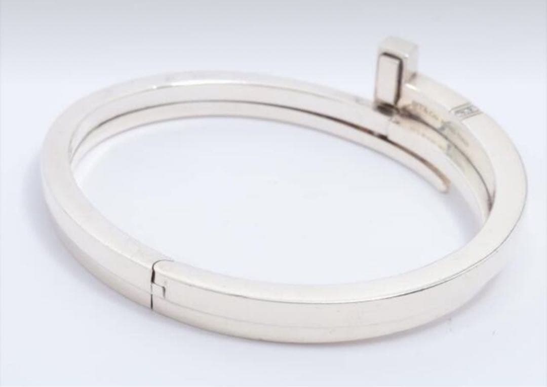 ティファニー ブレスレット ダイヤ Tスクエアラップ バングル シルバー