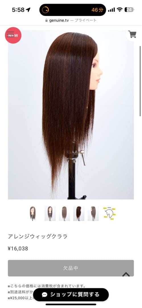 (人気)N.B.A.A アップウィッグ　アレンジウィッグ　クララ