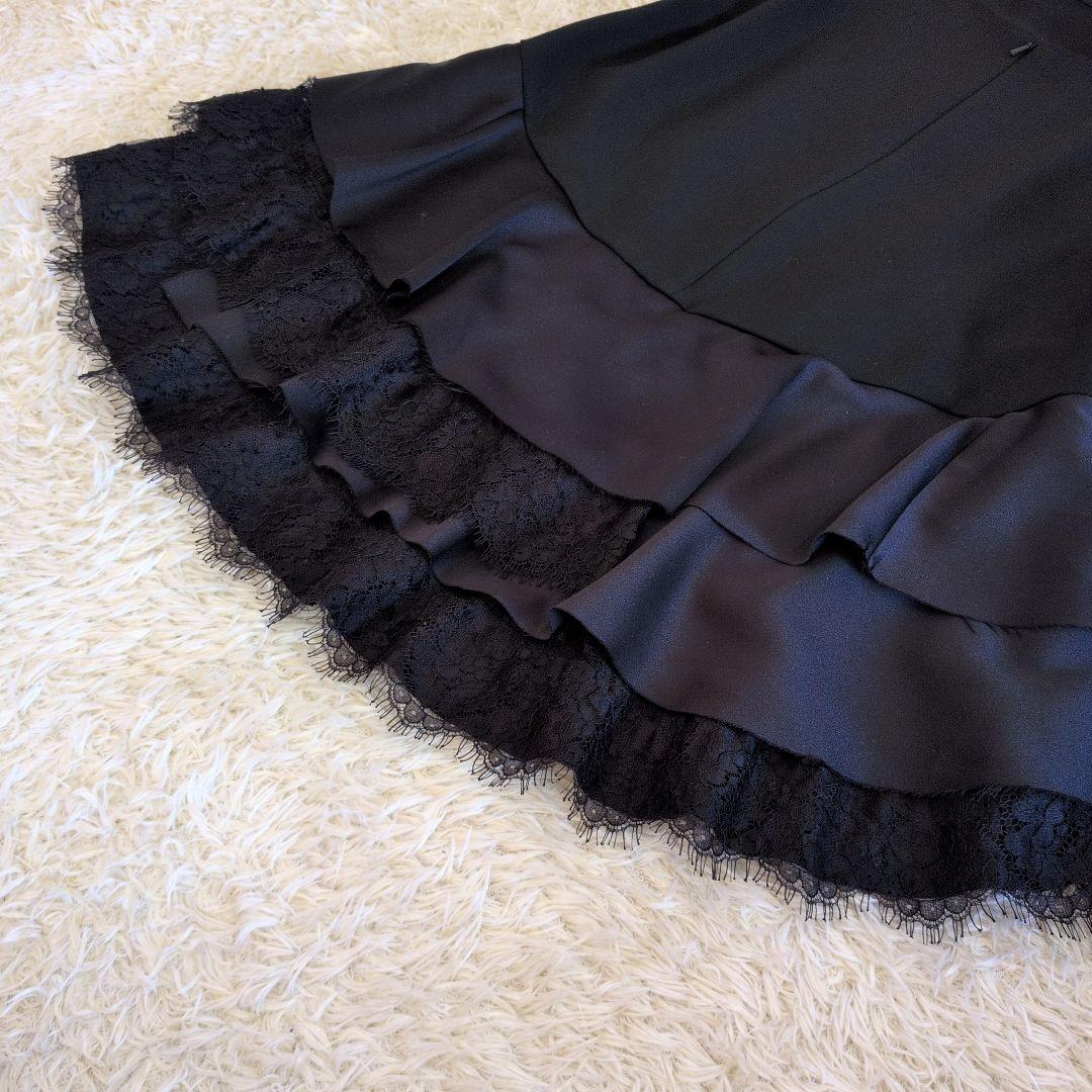 日本製★FOXEY　チュニック　フリル　花柄レース　光沢　40