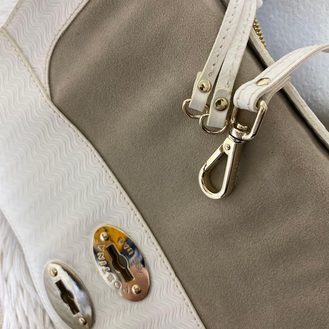 ザネラート ポスティーナ レザー ターンロック ハンドバッグ 2WAY 美品