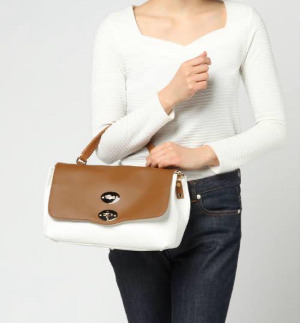 ザネラート ポスティーナ レザー ターンロック ハンドバッグ 2WAY 美品