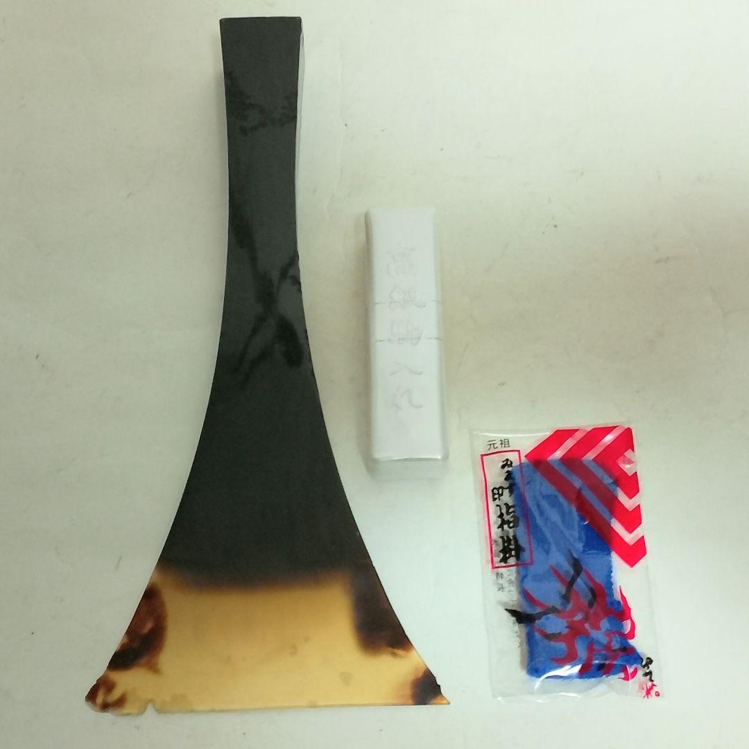 高級　紫檀　細棹三本継　三味線　鼈甲バチ + ソフトケース付き