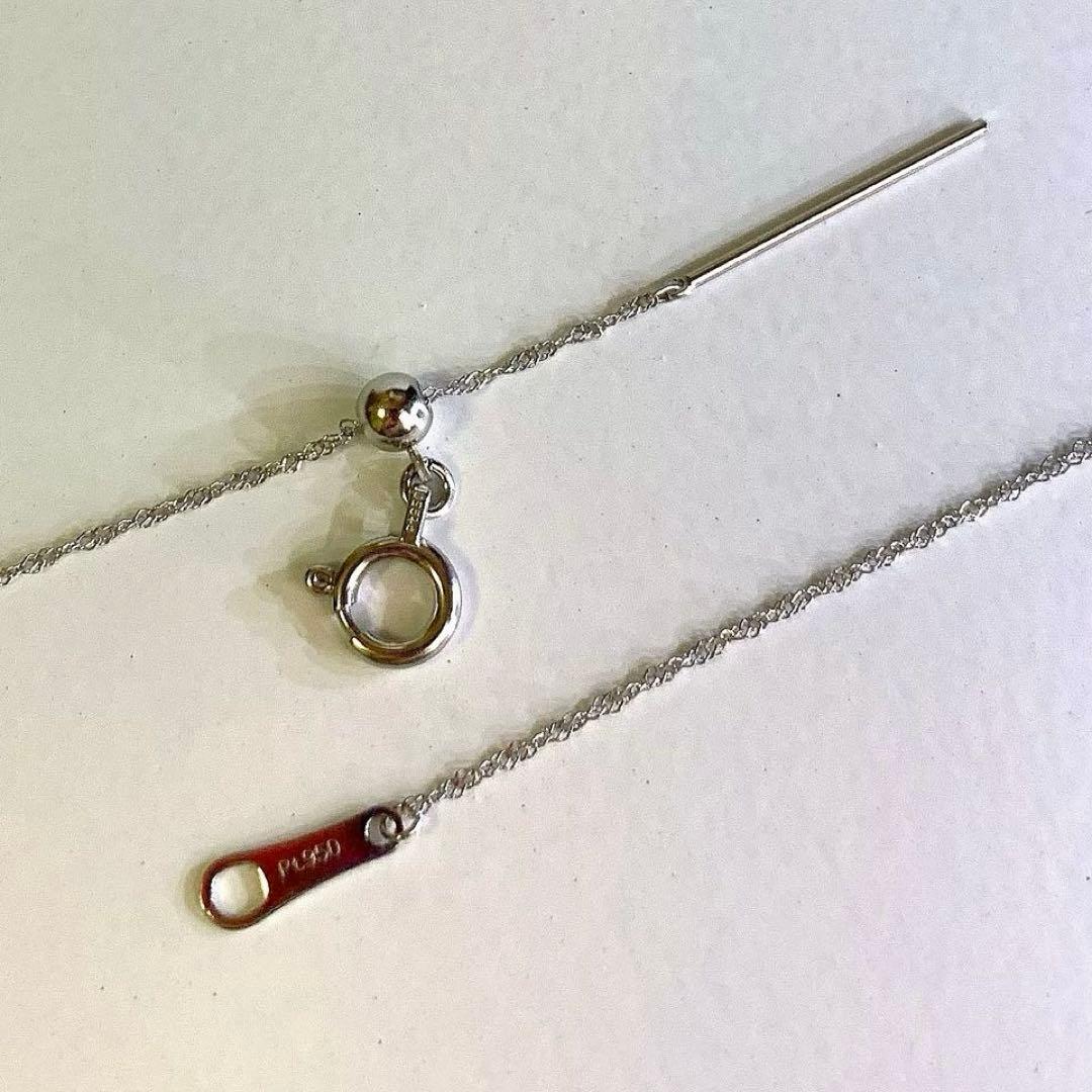 未使用◇Pt950 スクリューチェーンネックレス 日本製 プラチナ 白金 白銀色