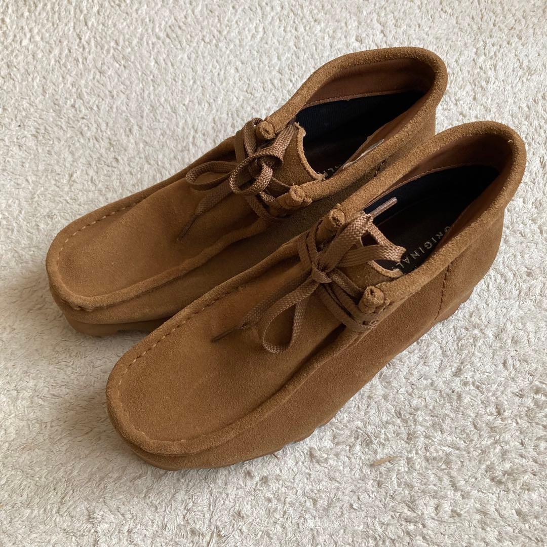 【美品】 クラークスオリジナル ワラビー GTX 23.5cm キャメル 別注