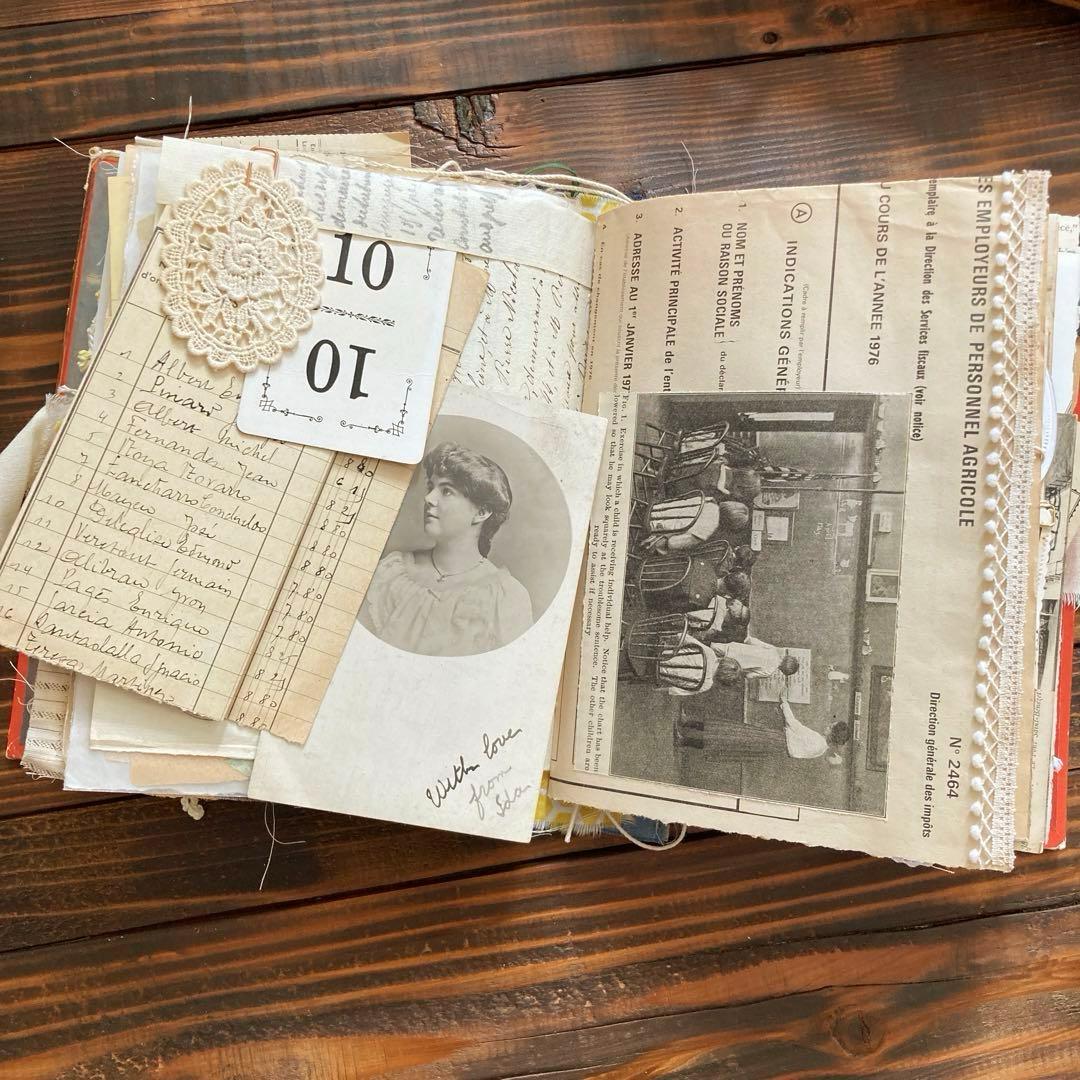 junk journal ジャンクジャーナル雑記帳　平袋付き