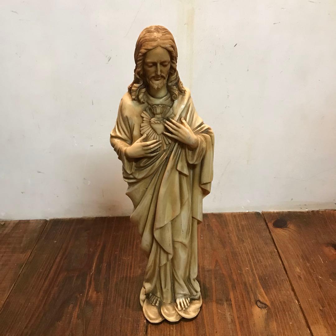 美品　ヴィンテージ　イエスキリスト像　立像　置物　オブジェ　像
