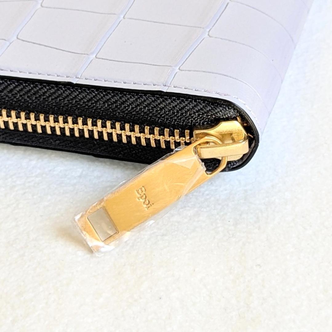 【極美品✨】Epoi エポイ タイル 長財布 ラベンダー ラウンドファスナー