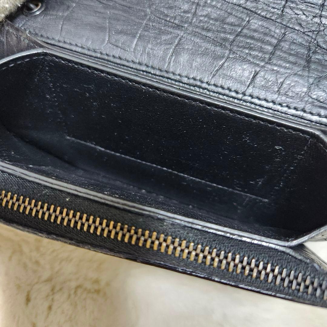 ✨希少　付属品完備✨サンローラン　長財布　チェーンウォレット　クロコ　カサンドラ