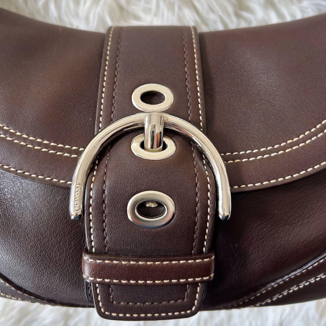 コーチ ソーホー ワンショルダーバッグ オールレザー ブラウン Y2K