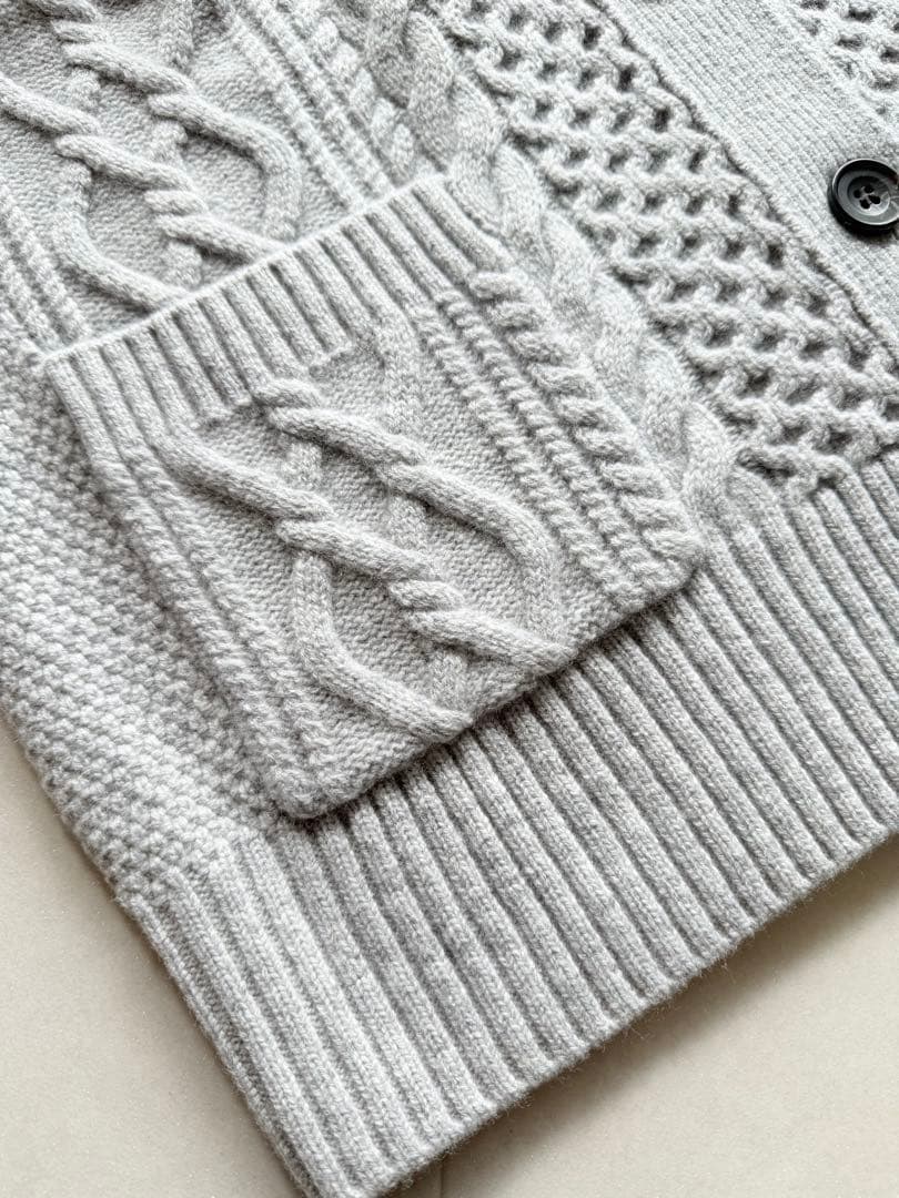 23区 ウールカシミヤ アランパターン カーディガン