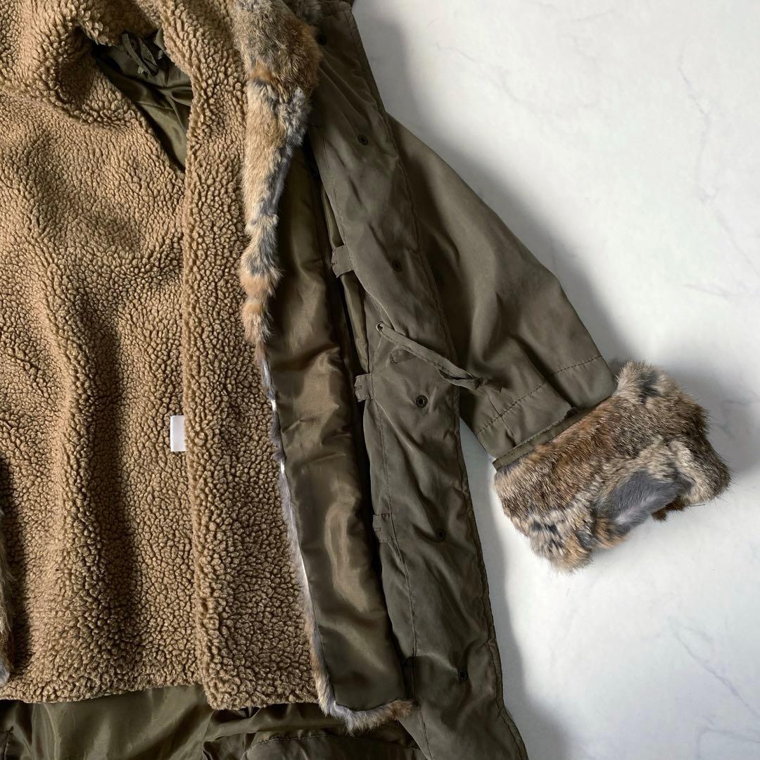 y2k 00s archive グランジ リアルファーモッズコート 平成ギャル