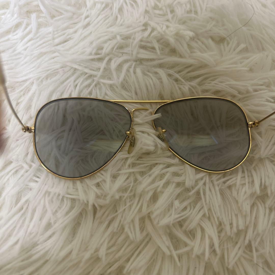 【美品】B&L RAYBAN AVIATOR 58□14 USA ゴールド