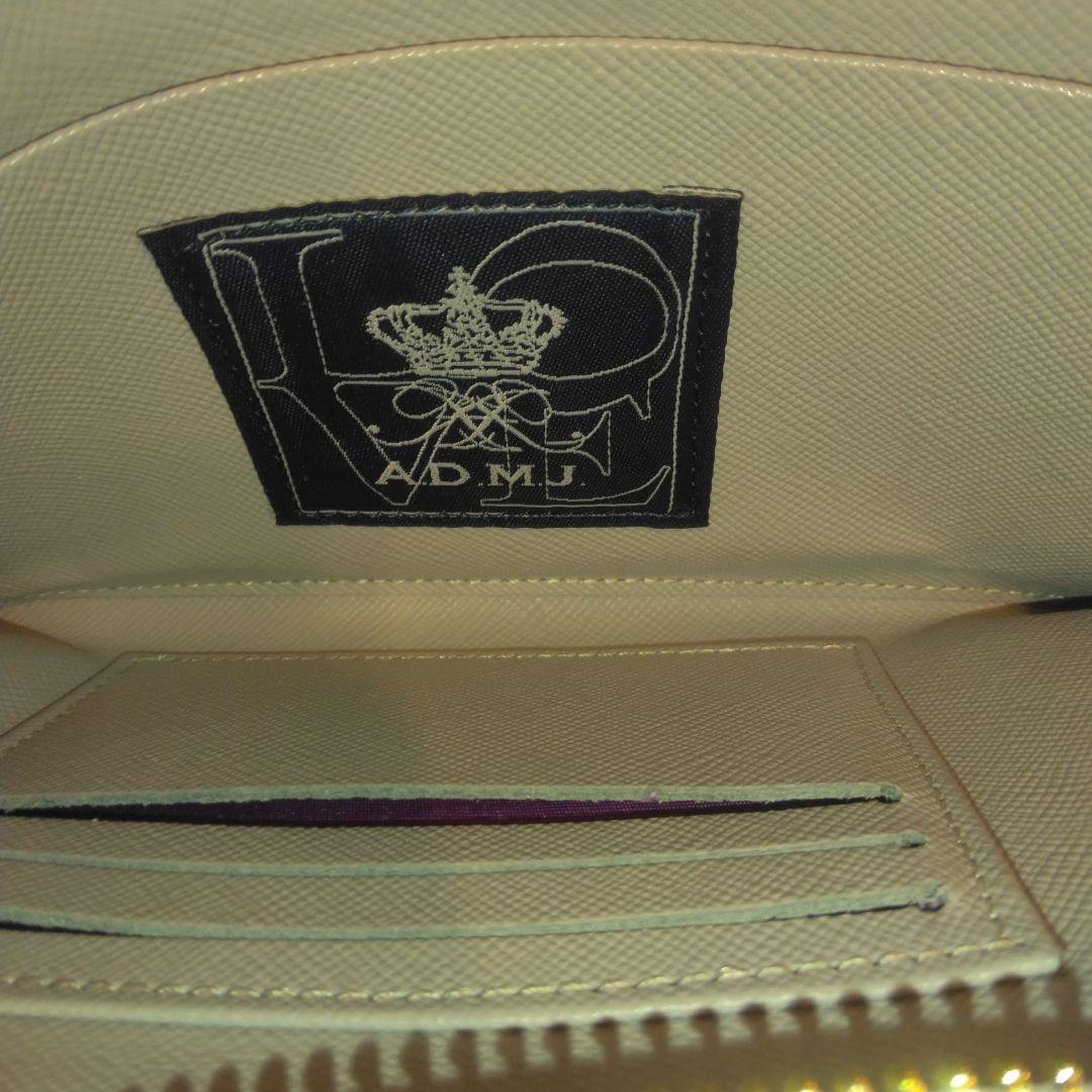 【未使用品級】ADMJ スワロフスキー 　長財布 　ビジュー　グレージュ系