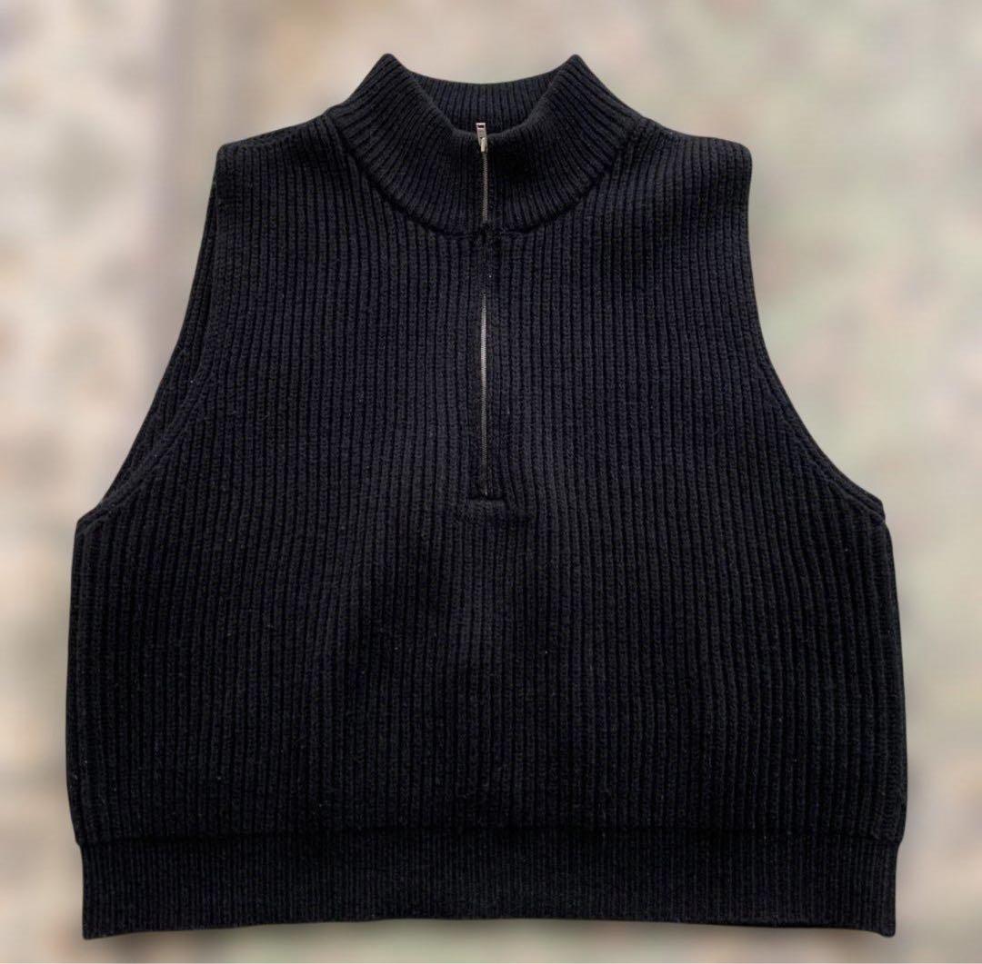 HYKE RIBBED KNIT WOOL VEST ベスト