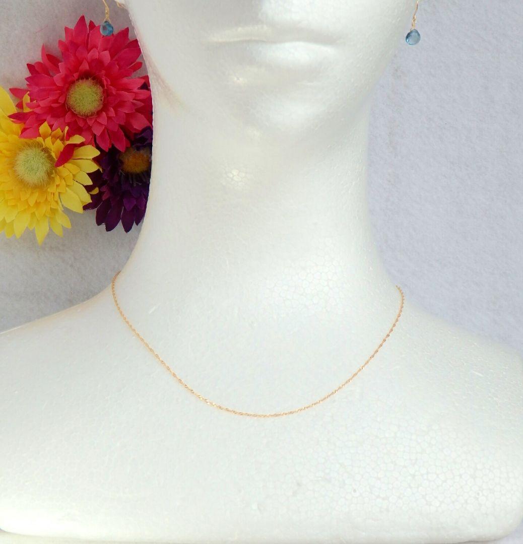べてぃちゃん　k18ネックレス　スクリューチェーン　約1㎜幅　つけっぱなし