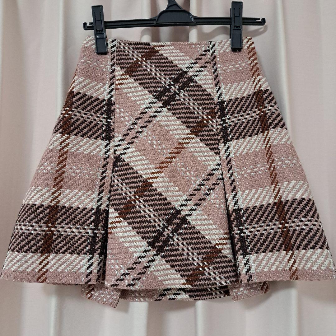 最安値 スナイデル ロービングチェックミニスカート PNK snidel ピンク