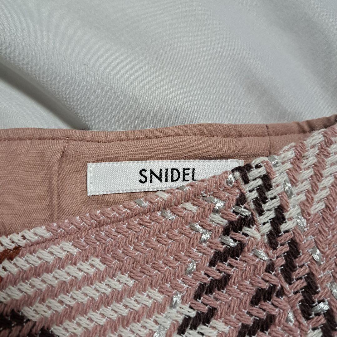 最安値 スナイデル ロービングチェックミニスカート PNK snidel ピンク