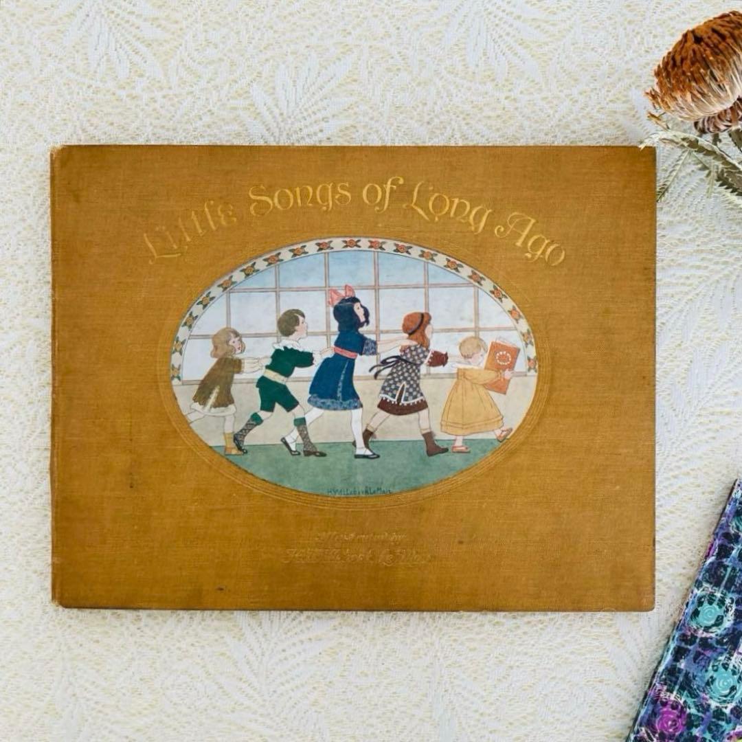 洋書古書　希少な楽譜絵本　1912年発行　ル・メールの淡く繊細で優雅なイラスト♡