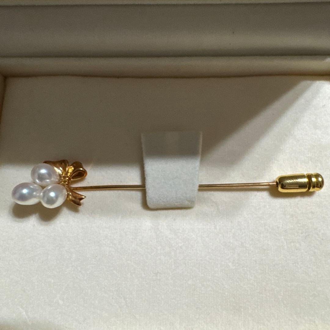 TASAKIタサキ ピンブローチ パール K18 ケース付き