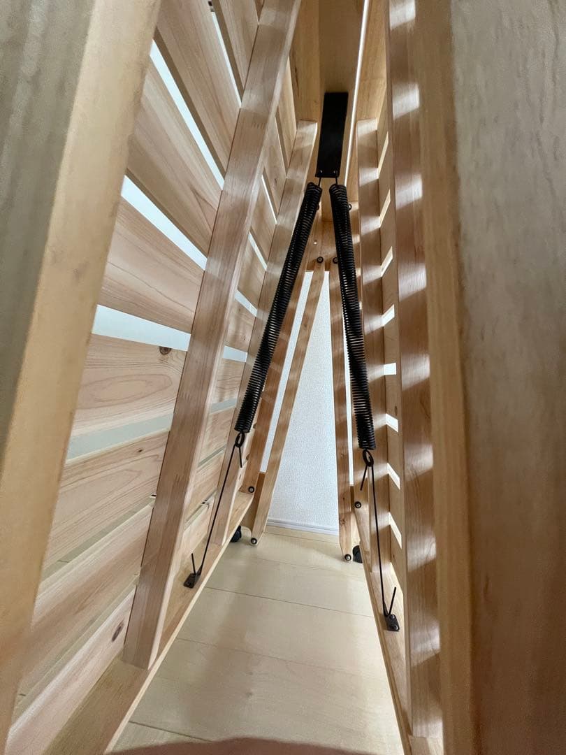 中居木工　2022/5 製造 折りたたみ式ひのきすのこベッド　ライトブラウン