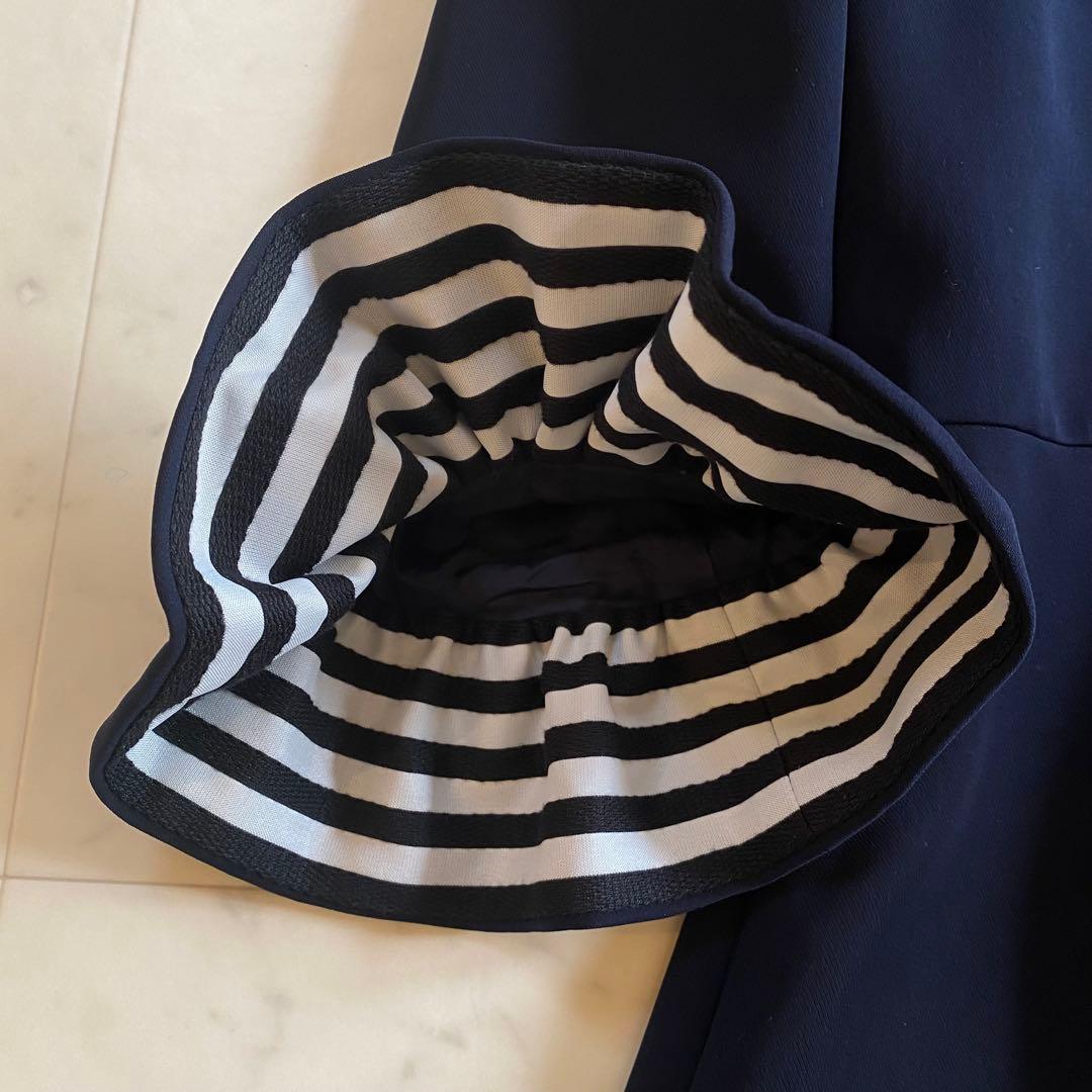 【美品】ボーダーズアットバルコニー　V-NECK DRESS 38 ネイビー