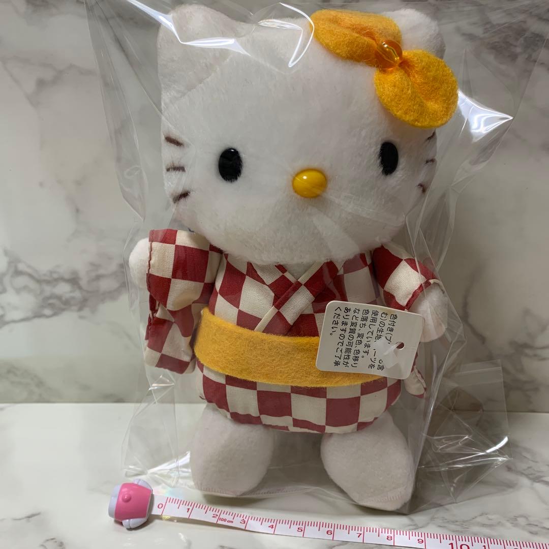 Sanrio Hello kitty ハローキティ 浴衣 ぬいぐるみ うちわ付き