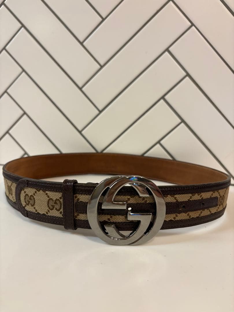 GUCCI GGパターン レザーベルト