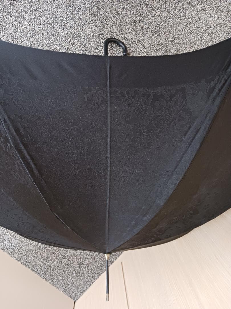 〔値下げ‼〕銀座和光　WAKO長傘　婦人用　持ち手皮　金の飾り付き 未使用　黒