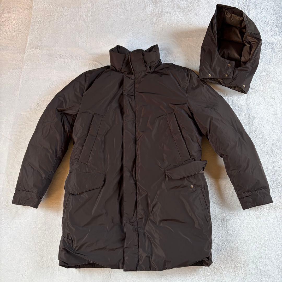 【美品】Paul Stuartダウンコート 2way L ダークブラウン メンズ