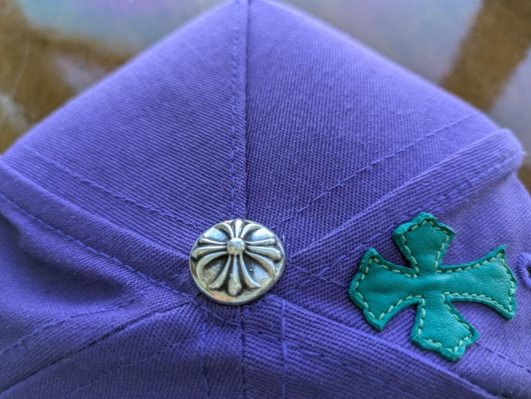 クロムハーツ クロスパッチ キャップ パープル グリーン CHロゴ