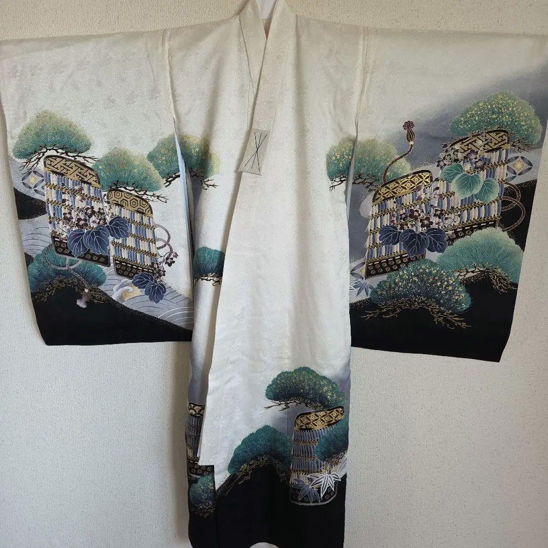 No22 正絹　男の子お祝い着物　産着　長襦袢付き　七五三　美品