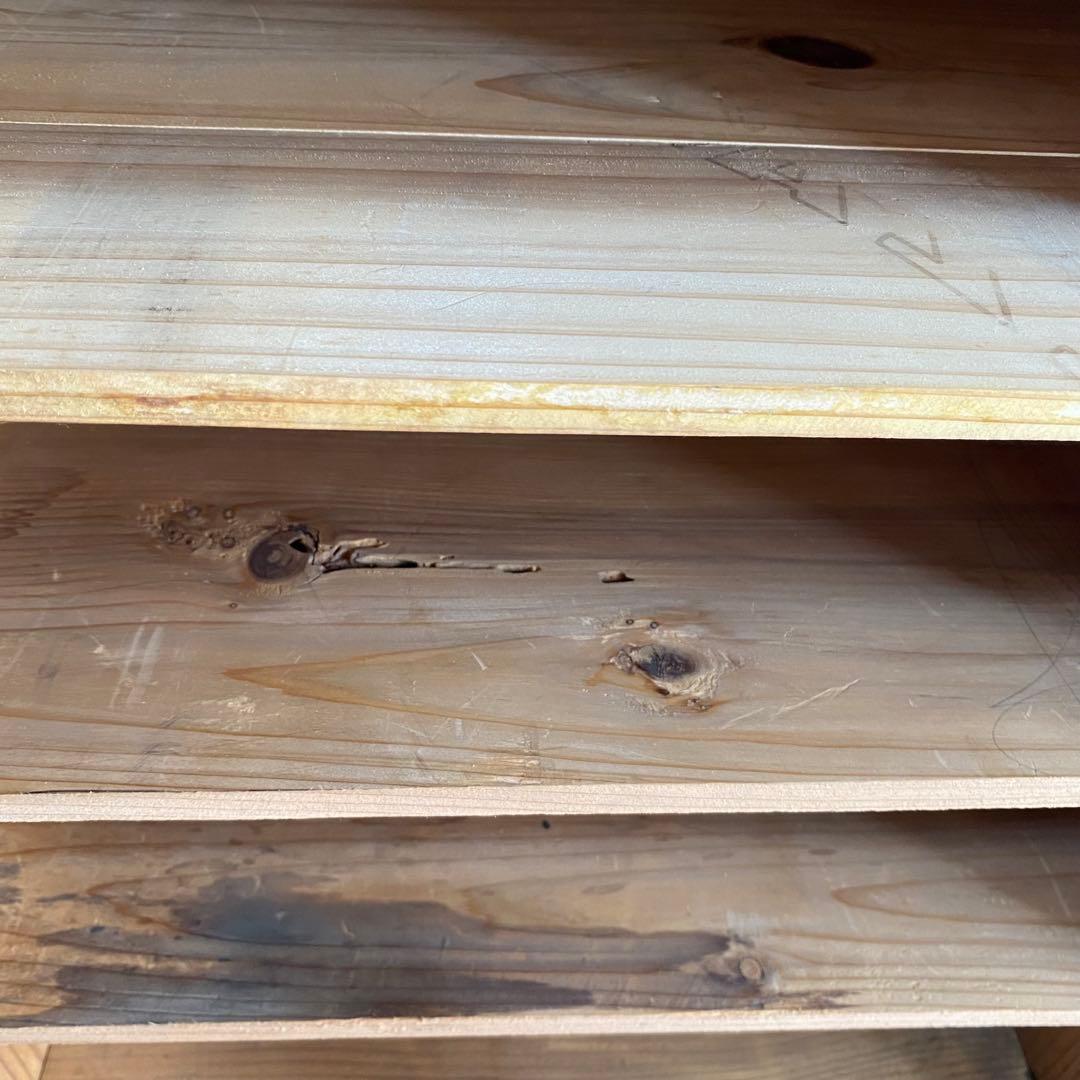 アンティーク 仕切り棚 チェスト 食器棚 書類棚 無垢材 無塗装 z859