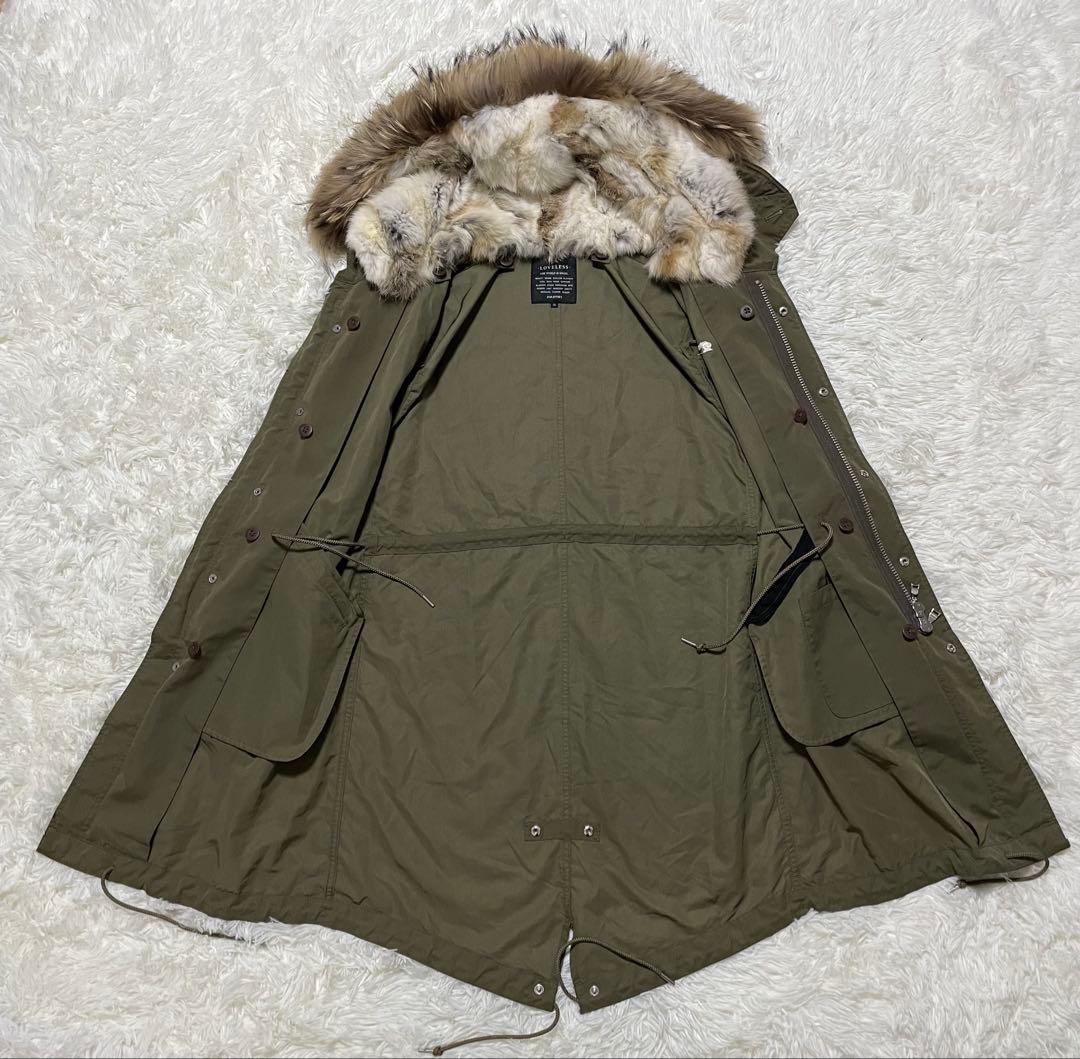 美品　ラブレス　モッズコート　ライナー　ラビット　ラクーン　ミリタリー　刺繍