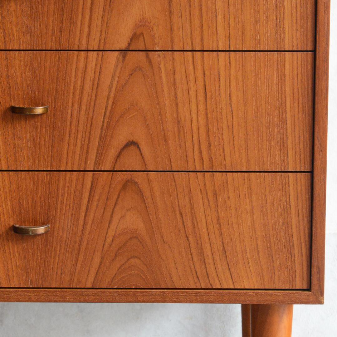 Okinawa　デンマーク チーク４段スモールチェスト 北欧家具 真鍮把手