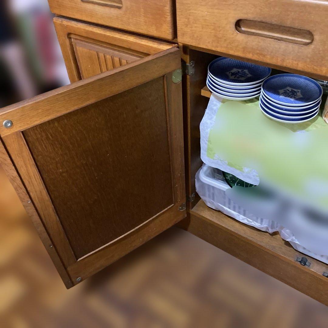 ［ばっぽ］食器棚 ガラス扉付き　昭和レトロ　アンティーク