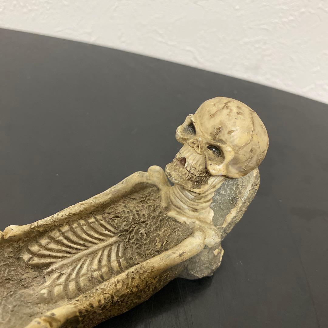 スカル ドクロ 髑髏 フィギュア ４種セット 置物 お香立て ステンレスグラス8