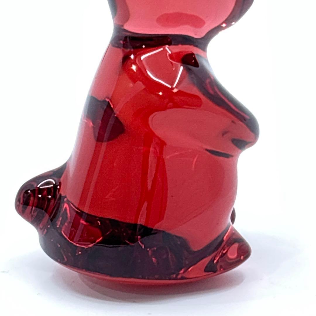 美品 Baccarat バカラ クリスタル フィギュリン うさぎ レッド 兎 卯