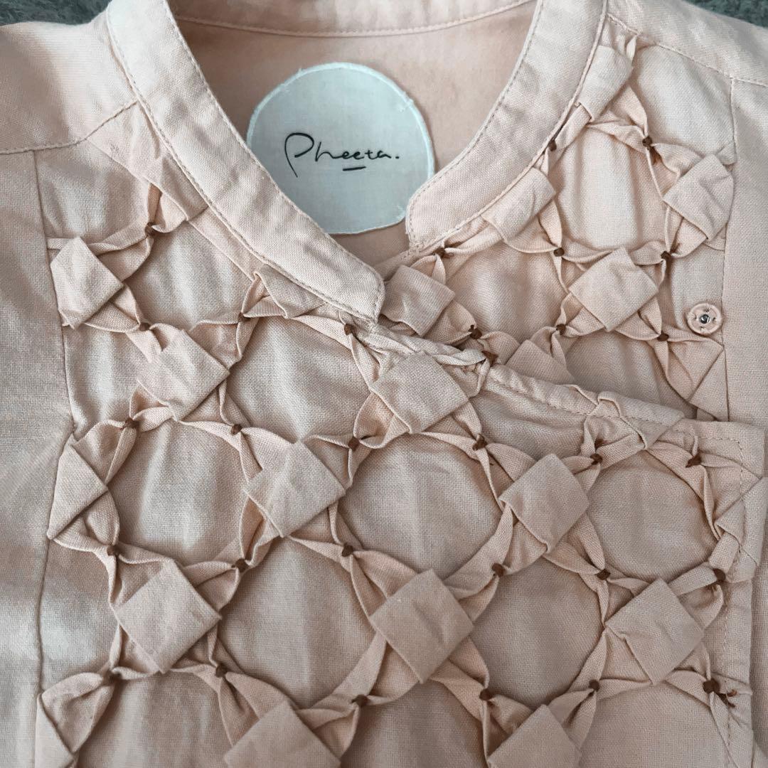 フィータpheeta 綿100ピンクブラウス　チュニックタグ付き