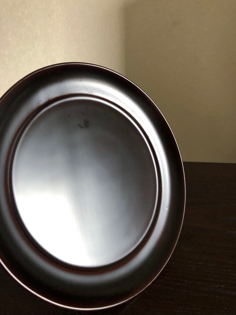 国産 浄法寺塗 木製 漆器 椿皿 楪子 銘々皿 溜塗 懐石 茶道具 5枚揃