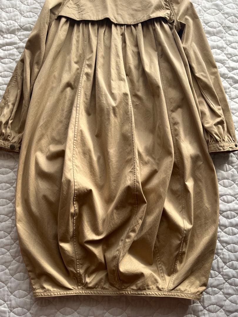 kapital 襟 コーデュロイ ジップアップ ロングコート ベージュ