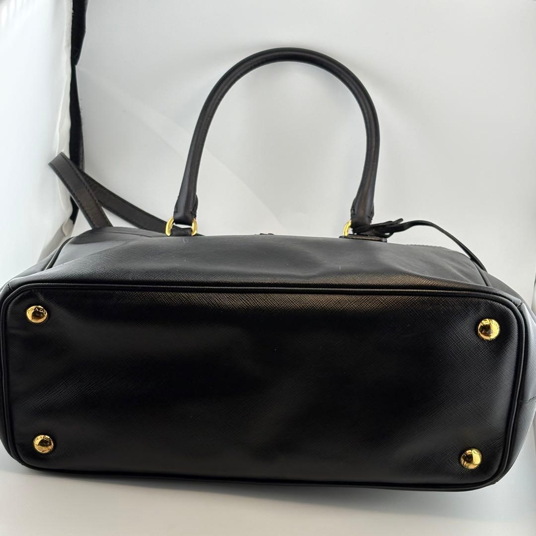 PRADAサフィアーノLUX2WAY黒ゴールド金具BN1801 ギャランティ付き