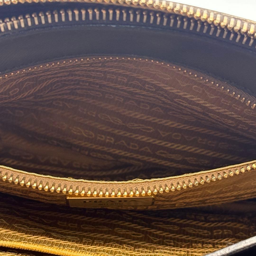 PRADAサフィアーノLUX2WAY黒ゴールド金具BN1801 ギャランティ付き