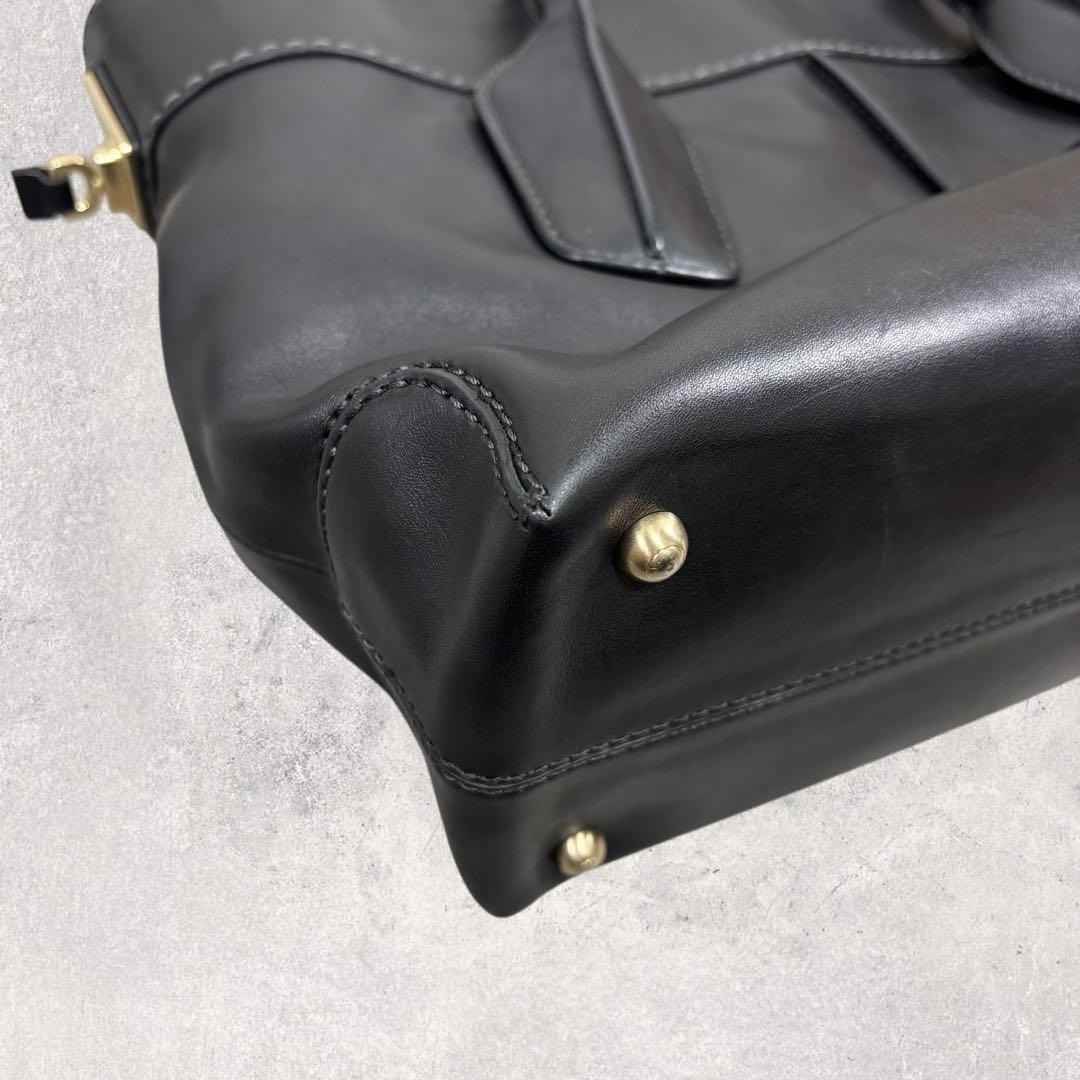 ひろちゃんTOD'S トッズ Dバッグ ハンドバッグ レザー 黒 ゴール